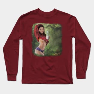 Girl in the jungle with coffe Long Sleeve T-Shirt